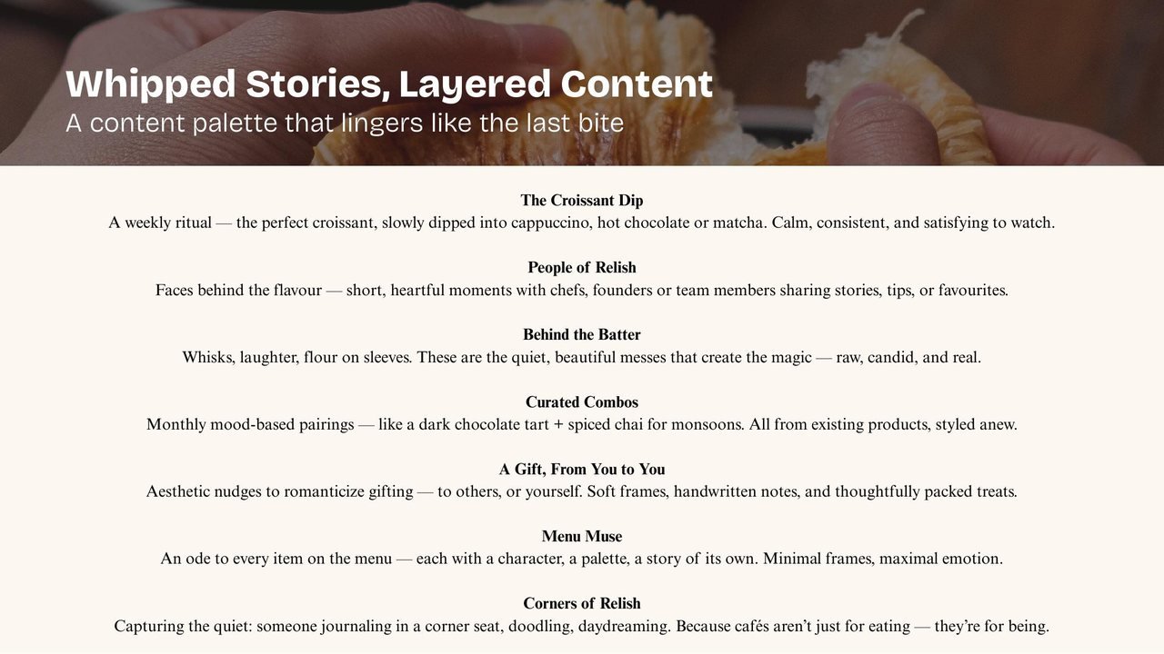 Relish content pillars